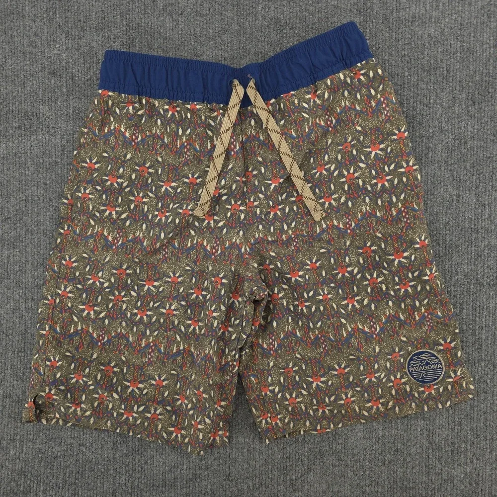 Patagonia Swim Shorts Mens M Floral Print Elastic Waist Mesh Lined Surf Beach